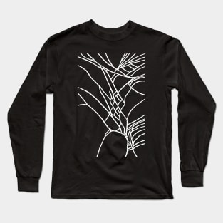 Cracked White on Black Long Sleeve T-Shirt